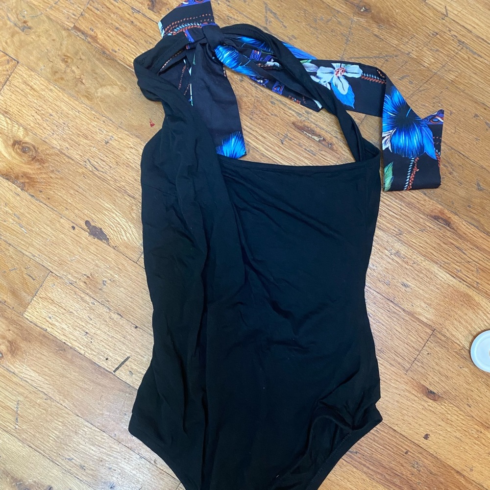 lulu’s one shoulder tie bodysuit